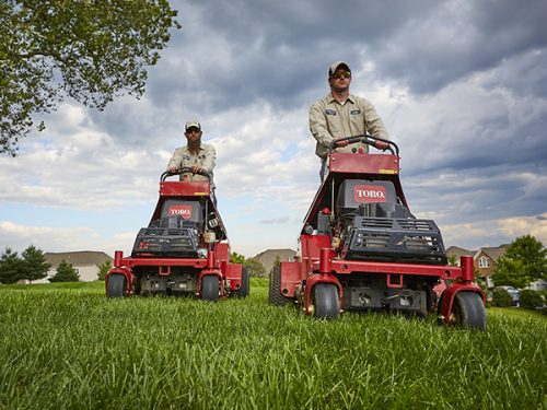 Hillside aerate and seed equipment